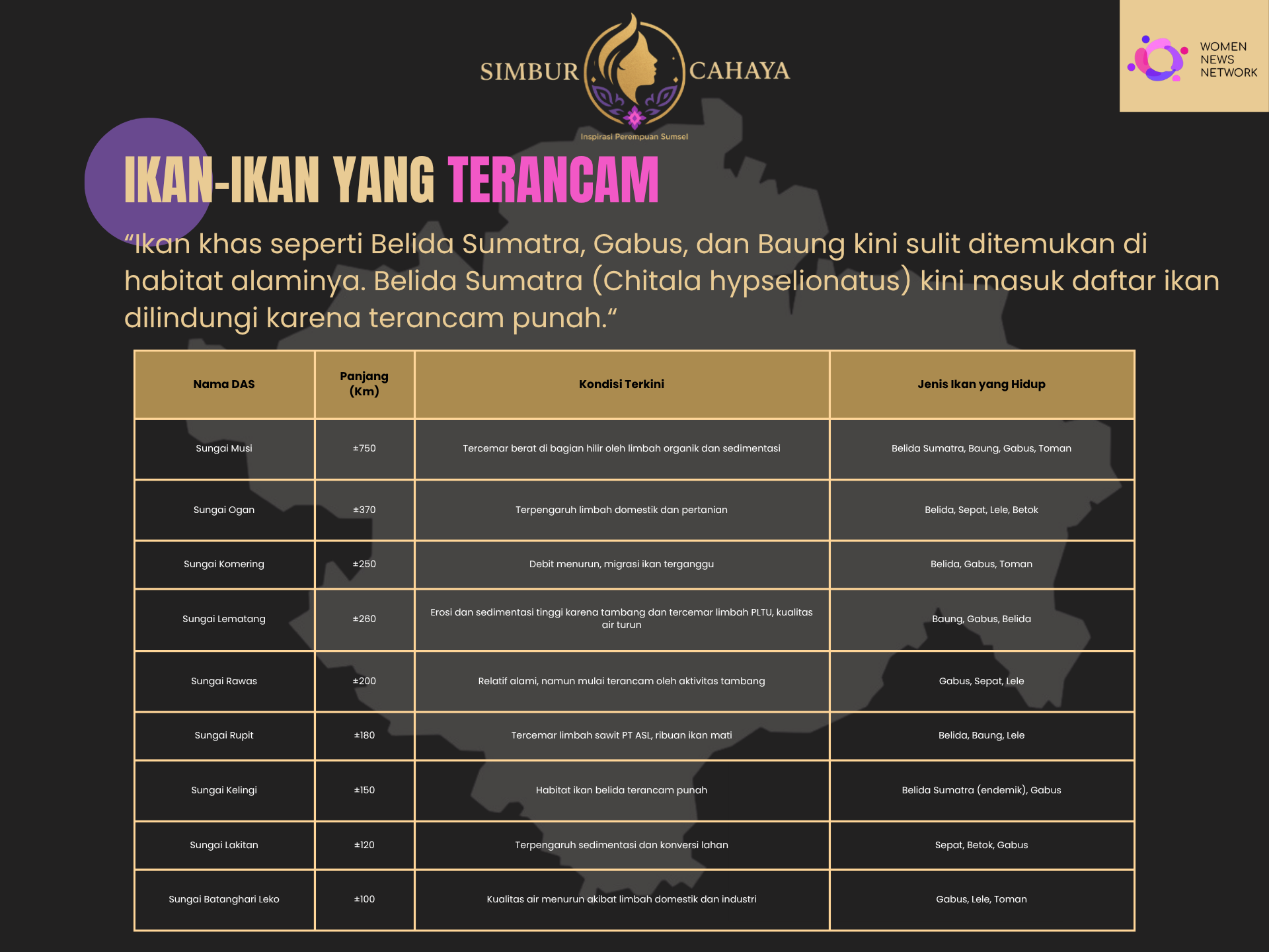 Kondisi Batanghari Sembilan dan ikan-ikan yang terancam hilang