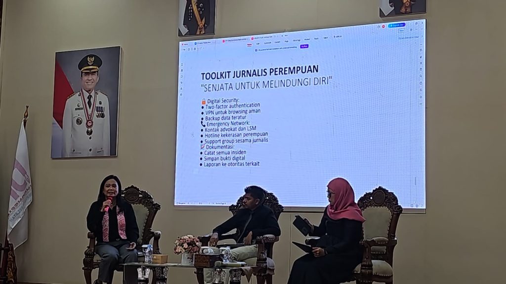 bertema “Urgensi Penguatan Jurnalisme Inklusif untuk Kebebasan Berekspresi bagi Jurnalis Perempuan” di Palembang, Selasa (12/8)